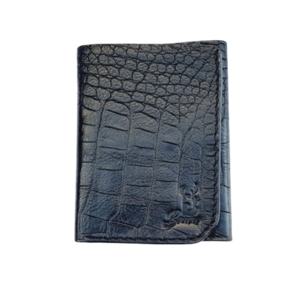genuine leather wallet front view brown