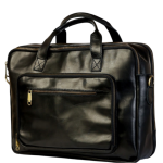 genuine leather briefcase bag front view stylish design